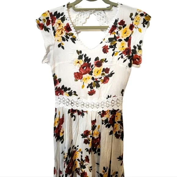Women Floral Evening Party Summer Beach Casual Maxi Dress, Size Small - Picture 6 of 13